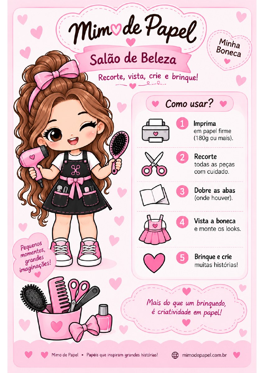 Salão de Beleza - Boneca de Papel