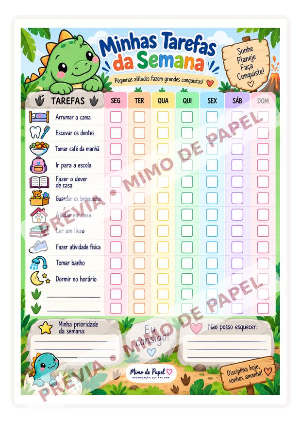 Tarefas da Semana Dinossauro